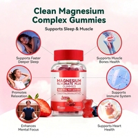 Gummies de magnésium complexe à marque privée, très vendues, avec glycinate, taurate et citrate, favorisant le sommeil, la relaxation, la concentration et la santé musculaire