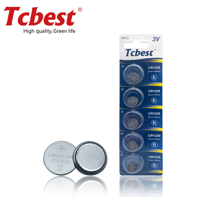 Lithium Button Cell CR1220 Lithium 3V 5pcs Blister Battery/Batteries Button Cell