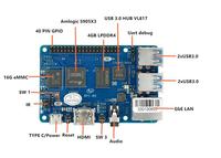 Banana PI M5 BPI-M5 Amlogic S905X3 Quad Core Mali G31 4 Go de RAM LPDDR4 16 Go eMMC Prise en charge Linux Ubuntu Debian Single Board