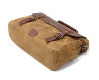 Custom Waterproof Men's Crossbody Messenger Computer Laptop Bag Vintage Heavy Duty Waxed Canvas