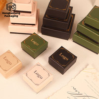 Boîte à bijoux avec cadre estampé or, couvercle supérieur et inférieur, boîte rigide exquise pour bagues, boucles d'oreilles, coffret cadeau pour bijoux, emballage d'accessoires