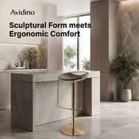 Tabouret de bar haut en acier inoxydable Avidiinocasa au design moderne pour îlot de cuisine, hôtel, villa, salles à manger - Durable et écologique