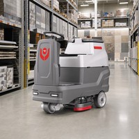 Nettoyeur de sol électrique autoporté CleanHorse ARES700, neuf, pour l'entretien des usines agroalimentaires et des entrepôts frigorifiques, double brosse, 660 mm de hauteur