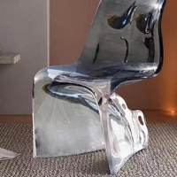 Chaise de négociation pour réunions commerciales, salle de thé, salon, réception, chaise en résine transparente de style italien moderne