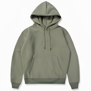 Sweat-shirt à capuche unisexe surdimensionné en polaire, couleur unie, avec poche, style décontracté, tricoté, manches classiques, pour l'automne - Product Image 2
