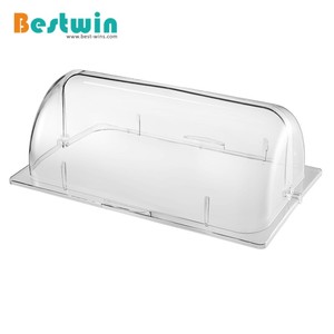 Suministros de cafetería para <span class=keywords><strong>restaurante</strong></span>, tapa enrollable de plástico de policarbonato de tamaño completo, tapa de exhibición, cubierta de cúpula recortada transparente - Product Image 5