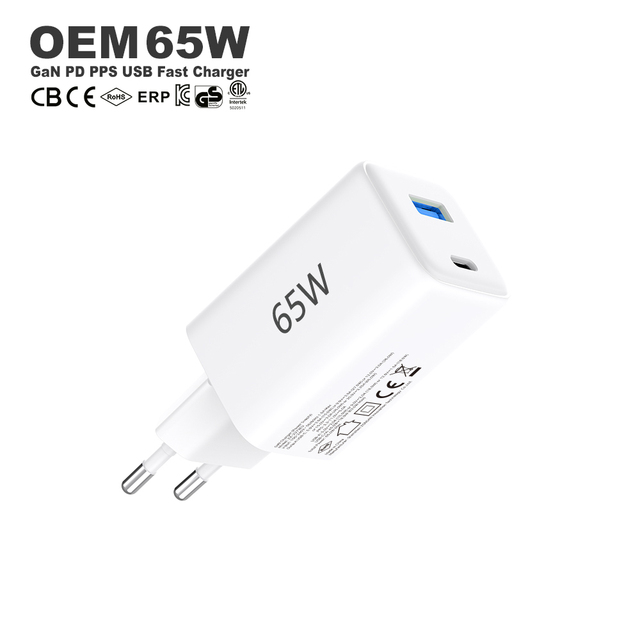 Gan PD Charger 65w Type c Usb Dual Port Phone Universal Adapter Portable QC 18w Wall Fast Charger 65w for iphone Laptop Samsung