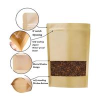 Guangzhou Direct leverbaar Ecologisch verantwoorde Kraft papieren staande pouch met ritssluiting, mat transparant venster, vochtbestendig, geurdicht, voedselzak