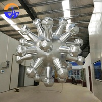 Ballon publicitaire gonflable géant en forme d'épingle, structure de toit personnalisée, ballon multicolore à thème étoilé, installation facile, modèle viral, décoration