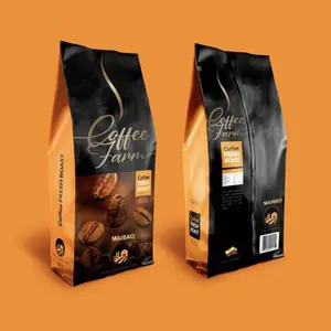 100g 250g 500g 1kg Stand Up Ziplock Coffee Bag Packaging Food Grade Pouches Custom Resealable Flat Bottom Zipper Bags For Coffee