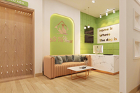 Meubles pour animaleries, comptoirs d'exposition en bois sur mesure, présentoirs de vente au détail écologiques et imperméables, vitrines LED, design d'intérieur
