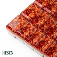 Set Mahjong Lipat Mewah Amerika 160 Ubin Akrilik Premium Pola Bunga 4-Lapisan Tas Jinjing Kristal OEM Grosir