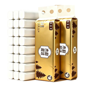 Papier toilette sans mandrin en pâte de bois, 14 rouleaux, extra épais, petits rouleaux portables, pack économique - Product Image 2