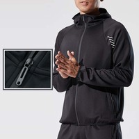 Athlétique course à pied entraînement haut de fitness fermeture éclair entraînement hommes veste de survêtement Logo personnalisé veste unie pour hommes