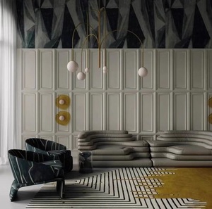 Set di Mobili di Lusso per Soggiorno di <span class=keywords><strong>Hotel</strong></span> di Grandi Dimensioni, Divano Componibile Minimalista in Pelle Stile Montagna, Divano Convertibile - Product Image 5