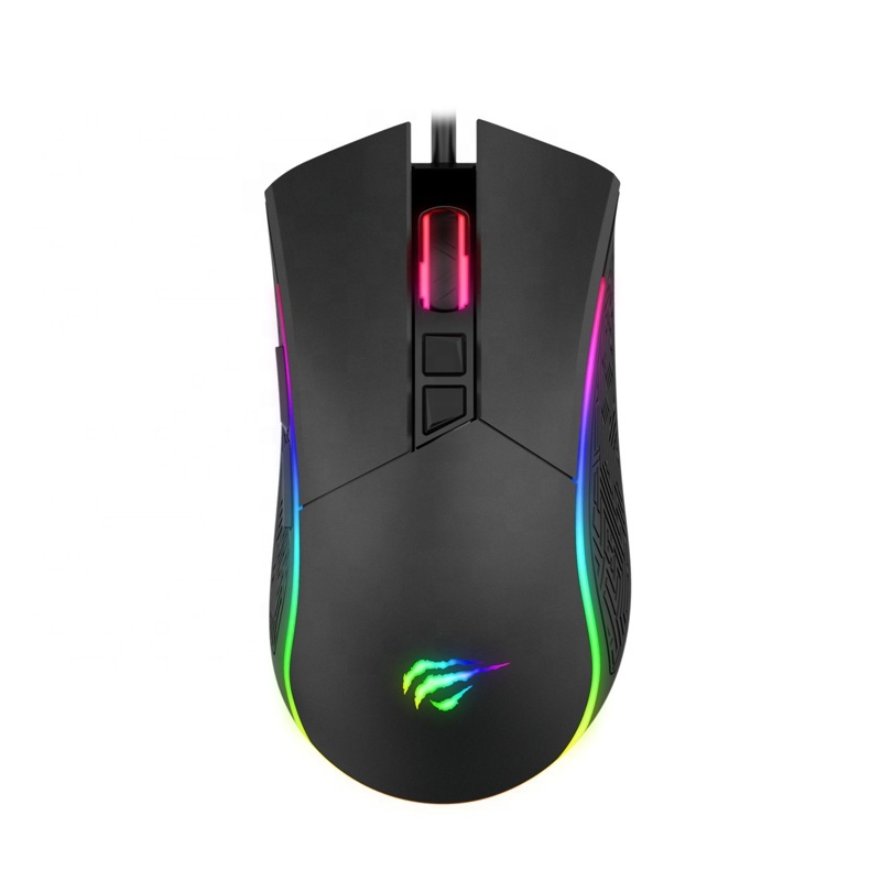 MS1001 Havit OEM 7 клавиш 4800 точек/дюйм легкая эргономичная мышь игровая RGB светодиодная компьютерная игровая оптическая мышь