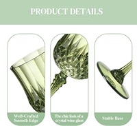 Décoration de mariage, collection de verrerie en acrylique cristallin coloré, verres à vin en plastique de haute qualité pour Cabernet, rouge, vert, blanc