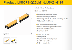 Capteur de position linéaire Turck LI100P1-Q17LM1-LIU5X2 LI800P1-Q25LM1-LIU5X3-H1151 pour l'automatisation et la détection de position en stock - Product Image 6