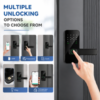 Serrure de porte numérique de sécurité Auvinx avec empreinte digitale, Wi-Fi, style américain, sans clé, carte ICC, compatible Tuya TTLOCK pour appartement