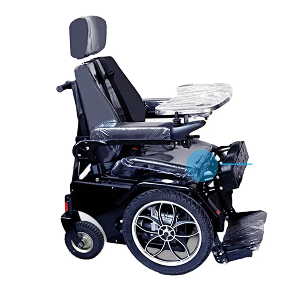 Kursi roda pabrik berdiri untuk cacat kursi besar pasien orang tua kontrol listrik sandaran punggung Tinggi Kulit berbaring