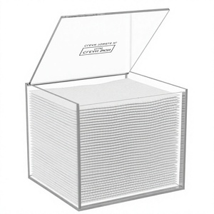 For <strong>Clear</strong> Acrylic XL Storage <strong>Container</strong> with Built-In Handle 50 Disposable Towels Portable &amp; Dustproof - Product Image 1