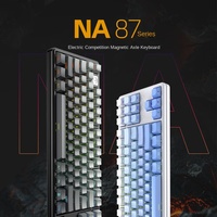Clavier de jeu mécanique filaire NA87 blanc avec 87 touches, interface USB, audio haute fidélité, ajustement ergonomique pour une utilisation des deux mains, pour ordinateur de bureau