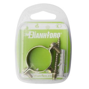 Abrazadera de tubería Dianhydro de 24 mm de acero con tornillo y tapón para tuberías de acero - Product Image 1
