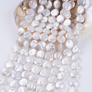 Perlas de Agua Dulce Naturales de Zhuji, 15-16 mm, Blancas, en Forma de Botón y Barroca, Material para Joyería DIY, Cuentas Sueltas al por Mayor - Product Image 5