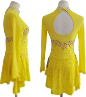 Robe de patinage artistique LIUHUO pour filles et femmes, couleur unie, maille extensible, costume de compétition, tenue de performance JC931
