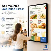 Monitores de Pantalla Táctil Capacitiva de Pared, Reproductor de TV, Pantalla 4k Android, Menú Digital, Publicidad, Señalización y Pantallas