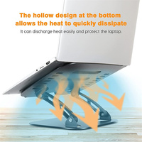 Soporte Universal Ergonómico de Aluminio para Portátil, Plegable, Portátil, para Escritorio, Compatible con Portátiles de 15.6 Pulgadas y Teléfonos