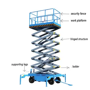 Meja Platform Pengangkat Gunting Hidrolik Self-Propelled Lift Gunting Listrik dengan Harga Yang Baik