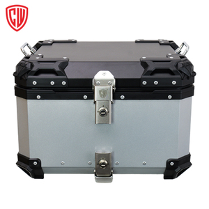 45L-55L Universel Scooter <span class=keywords><strong>Moto</strong></span> Coffre Arrière Boîte En Aluminium <span class=keywords><strong>Valise</strong></span> Étanche Queue Boîte Casque De Rangement Top Box - Product Image 2
