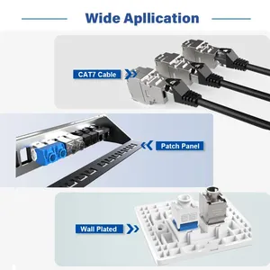 ZOERAX 1 pièce Connecteur Keystone Cat6a Cat7 <span class=keywords><strong>RJ45</strong></span> STP sans outil en alliage de zinc, module adaptateur <span class=keywords><strong>coupleur</strong></span> pour câble de 22 à 26 AWG - Product Image 5