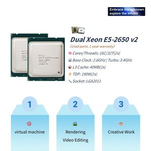 Pandl Dual Xeon E5 2650 V2 Combo Máy tính để bàn PC Kit với X79 Bo mạch chủ và <span class=keywords><strong>DDR3</strong></span> ECC RAM mới mainboard và 2 CPU - Product Image 2