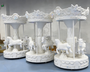 Peralatan Bermain Anak Indoor Plastik FRP Putih, Wahana <span class=keywords><strong>Carousel</strong></span> Elektrik Sensorik untuk Kafe, Mal, Pesta, Sewa - Product Image 5