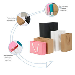 독특한 디자인 다이컷 종이 가방 크라프트 종이 가방 재활용 고급 쇼핑백 다이컷 손잡이 포함 HONPAK - Product Image 3