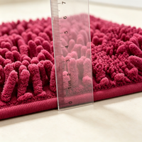 Tapis de bain luxueux en chenille à poils longs, absorbe instantanément l'eau, avec dos antidérapant pour une utilisation sûre dans la salle de bain, lavable en machine