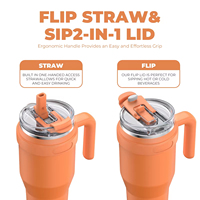Mug isotherme en acier inoxydable orange, anti-fuite, 40 oz, à double paroi, avec logo personnalisé, OEM ODM, nouvelle arrivée, fabrication de gobelets de haute qualité