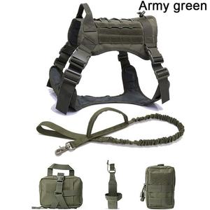 Set tali anjing kulit kuat 1000D mewah pabrik tali dada grosir dengan kamuflase kustom lampu LED bahan nilon hewan peliharaan - Product Image 4