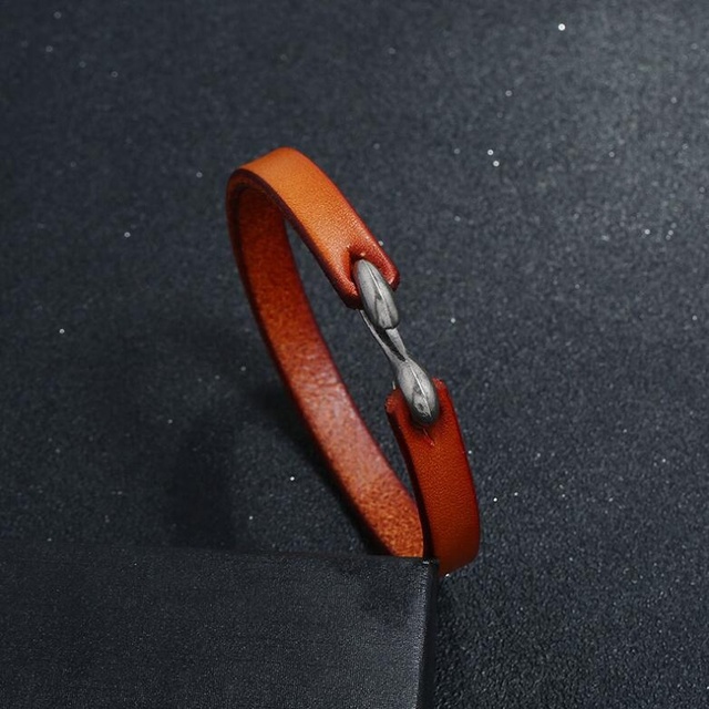 Wholesale Mens Genuine Leather Bracelet Handmade Adjustable Leather Cuff Bracelet Punk Style Leather Wrap Wristband for Men