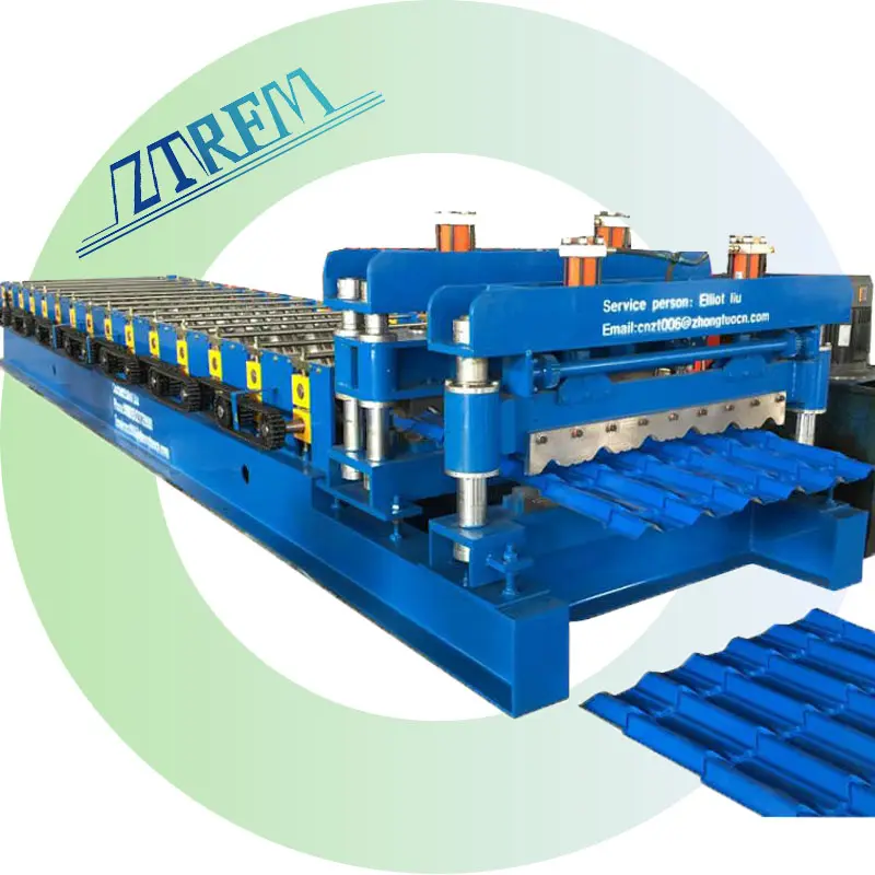 Metalen Geglazuurde Tegels Dakplaat Making Machine Volledig Automatische Gemakkelijk Installatie 3D Effect Dak Sheet Roll Forming Machine