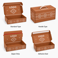 Boîte d'expédition en carton ondulé avec logo personnalisé, écologique, pliable, en papier kraft, pour l'abonnement e-commerce