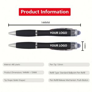 Stylo tactile LED lumineux en gros, stylo bille de haute qualité avec logo laser personnalisé pour cadeau promotionnel - Product Image 6