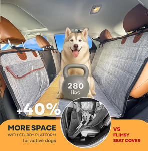 Back Seat Extender for Dogs Waterproof Dog Car Seat <b>Cover</b> with Door <b>Cover</b> Travel Dog Car Hammock with Mesh <b>Window</b> Storage Pocket - Product Image 3