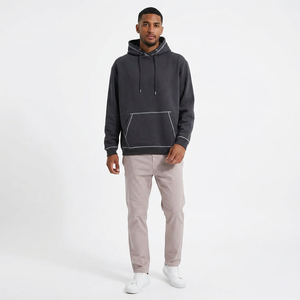 Sudadera con Capucha para Hombre, de Algodón Suave, Cómoda, Estilo Casual Urbano, Estampada, Larga, Holgada, Talla XXS, Moda de Invierno - Product Image 1