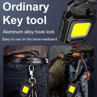 Lampe de poche multifonctionnelle 800 mAh Mini COB à LED, rechargeable, puissante, petite, pour le travail, le camping, porte-clés