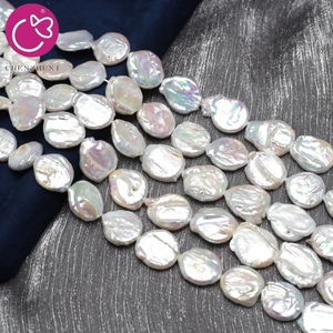 Bán buôn lớn kích thước lớn thực sự tự nhiên nước ngọt nước ngọt nuôi cấy đồng xu Ngọc Trai Chuỗi SỢI HẠT - Product Image 3