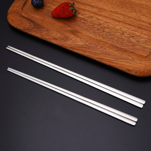 Sang Trọng Hàn Quốc Phẳng Thép Không Gỉ Đũa Đặt Bền Vững Hộ Gia Đình Nhà Hàng Đảng Mì Ăn Liền Đũa Bộ Sưu Tập - Product Image 2