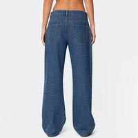 Jeans de Mujer de Alta Gama Estilo Y2K, Corte Holgado, Azul Medio/Azul Claro, para Primavera/Verano 2026, Cintura Baja, Pierna Recta